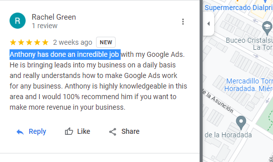 Get the review from Google My Business